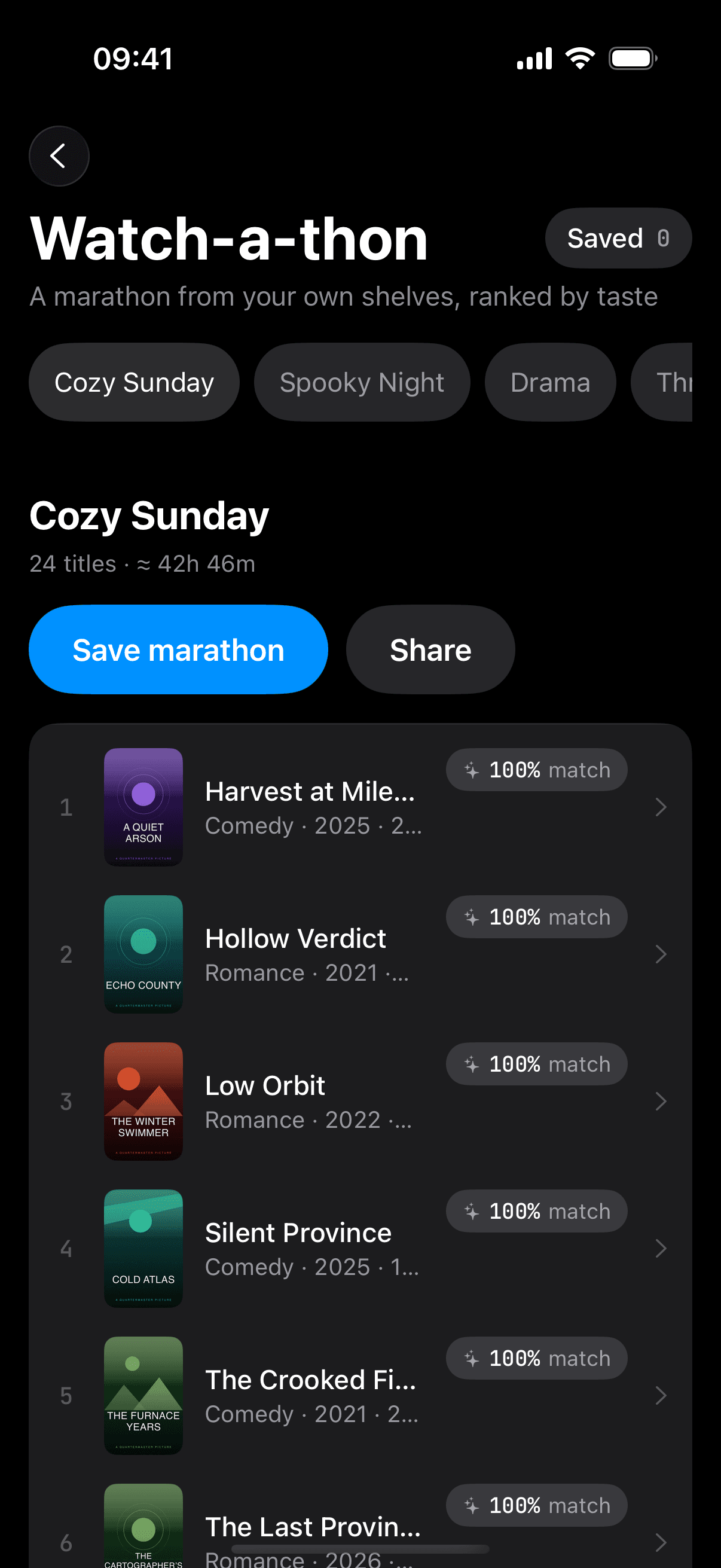 Watch-a-thon — Cozy Sunday marathon